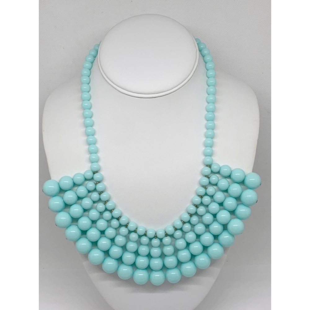 J. Crew Light Blue Beaded Bib Necklace